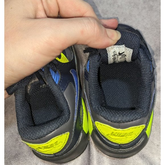 Nike Air Max 90 LTR GS Dark Grey/Hyper Royal/Volt - Picture 3 of 7